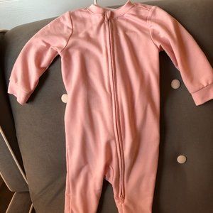 Pink Zip-up Footless Pajamas